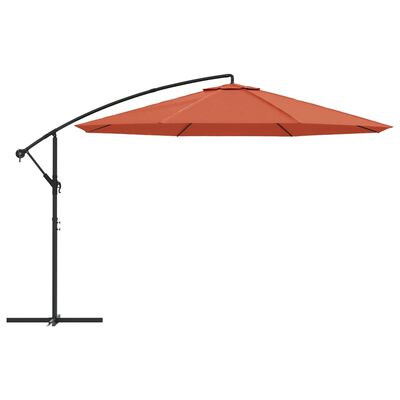 vidaXL Cantilever Garden Parasol with Aluminium Pole 350 cm Terracotta