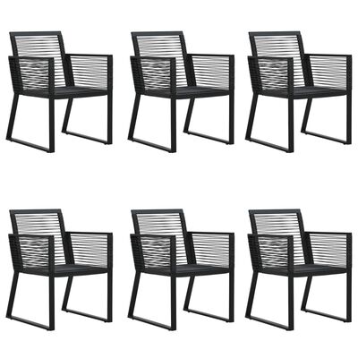 vidaXL 7 Piece Garden Dining Set Black PVC Rattan