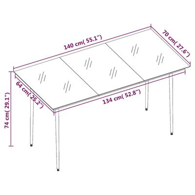 vidaXL 5 Piece Garden Dining Set with Cushions Poly Rattan and Glass