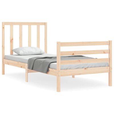 vidaXL Bed Frame without Mattress Single Solid Wood Pine