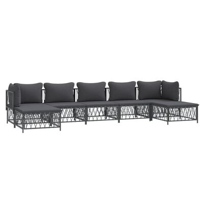 vidaXL 7 Piece Garden Lounge Set with Cushions Anthracite Steel