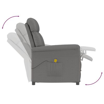 vidaXL Massage Chair Dark Grey Faux Suede Leather