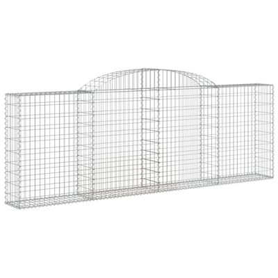 vidaXL Arched Gabion Baskets 5 pcs 300x30x100/120 cm Galvanised Iron