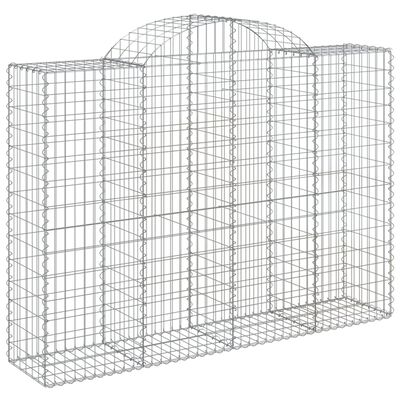 vidaXL Arched Gabion Baskets 4 pcs 200x50x140/160 cm Galvanised Iron