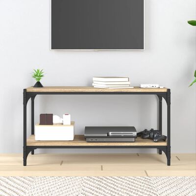 vidaXL TV Cabinet Sonoma Oak 80x33x41 cm Engineered Wood and Steel