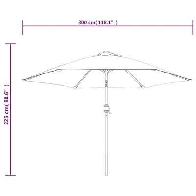 vidaXL LED Cantilever Garden Parasol 3 m Green