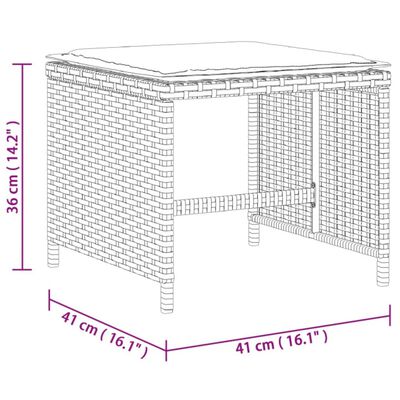 vidaXL 15 Piece Garden Dining Set with Cushions Mix Beige Poly Rattan