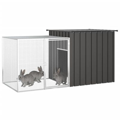 vidaXL Rabbit Cage Anthracite 200x91x100 cm Galvanised Steel