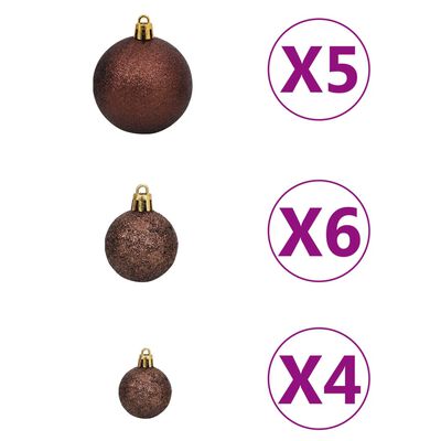 vidaXL Upside-down Artificial Pre-lit Christmas Tree with Ball Set 120 cm