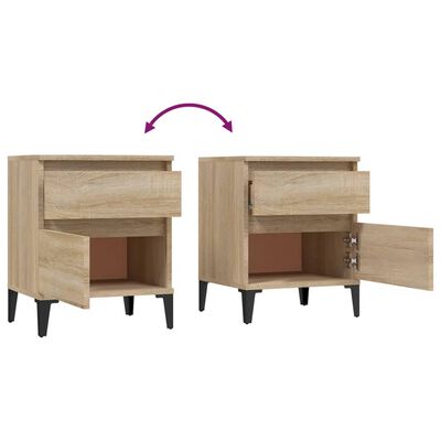 vidaXL Bedside Cabinets 2 pcs Sonoma Oak 40x35x50 cm