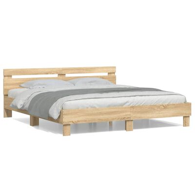 vidaXL Bed Frame without Mattress Sonoma Oak 180x200 cm Super King