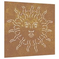 vidaXL Garden Wall Decoration 55x55 cm Corten Steel Sun Design