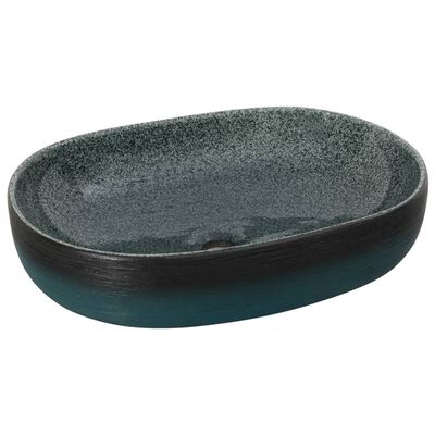 vidaXL Countertop Basin Turquoise Oval 59x40x14 cm Ceramic