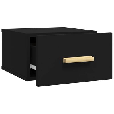 vidaXL Wall-mounted Bedside Cabinets 2 pcs Black 35x35x20 cm