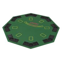 vidaXL 8-Player Folding Poker Tabletop 2 Fold Octagonal Green