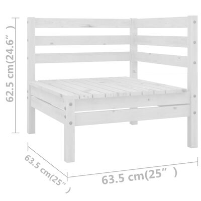 vidaXL 11 Piece Garden Lounge Set Solid Wood Pine White