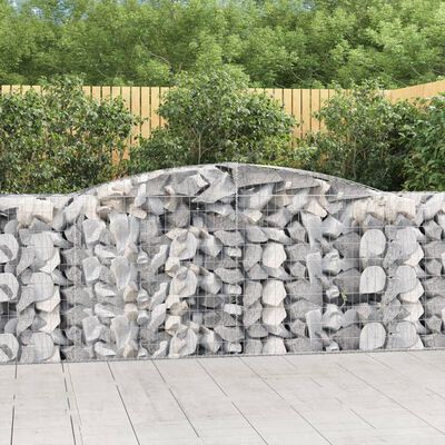 vidaXL Arched Gabion Baskets 6 pcs 400x50x100/120 cm Galvanised Iron