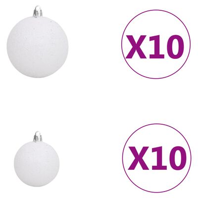 vidaXL Artificial Hinged Christmas Tree 300 LEDs & Ball Set 180 cm