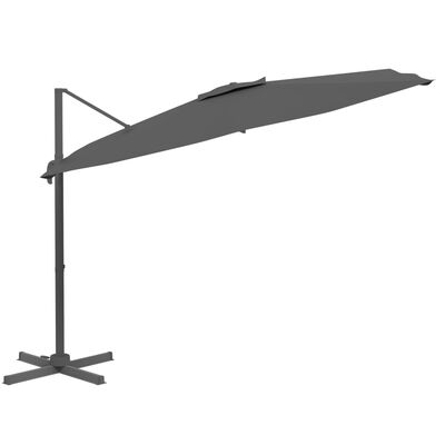 vidaXL Cantilever Garden Parasol with Aluminium Pole Anthracite 400x300 cm