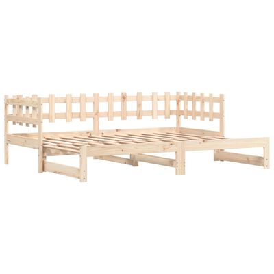 vidaXL Pull-out Day Bed without Mattress 2x(90x190) cm Solid Wood