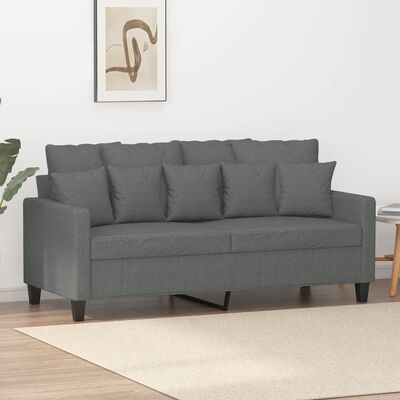 vidaXL 2-Seater Sofa Dark Grey 140 cm Fabric