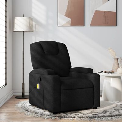 vidaXL Massage Recliner Chair Black Fabric