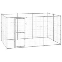 vidaXL Outdoor Dog Kennel Galvanised Steel 7.26 m²