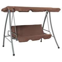 vidaXL Outdoor Swing Bench with Canopy Coffee