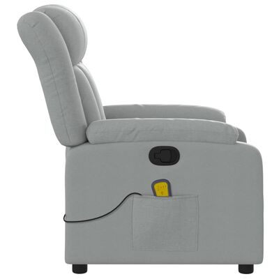 vidaXL Massage Recliner Chair Light Grey Fabric