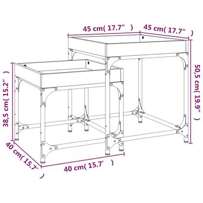 vidaXL Side Tables 2 pcs Grey Sonoma Engineered Wood