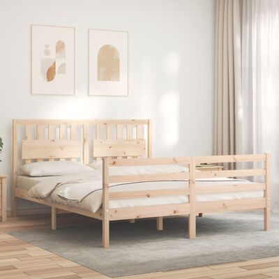 vidaXL Bed Frame without Mattress King Size Solid Wood