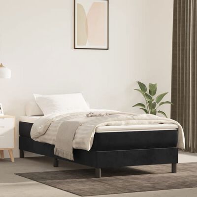 vidaXL Pocket Spring Bed Mattress Black 106x203x20 cm King Single Size Velvet