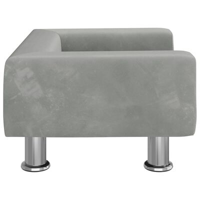 vidaXL Kids Sofa Light Grey 50x40x26.5 cm Velvet