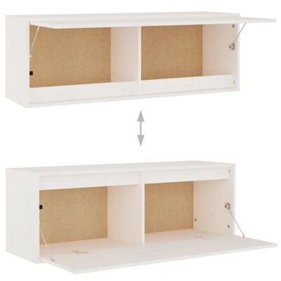 vidaXL TV Cabinets 2 pcs White Solid Wood Pine