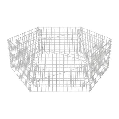 vidaXL Hexagonal Gabion Raised Bed 160x140x50 cm