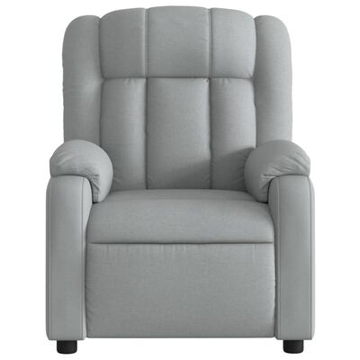 vidaXL Massage Recliner Chair Light Grey Fabric