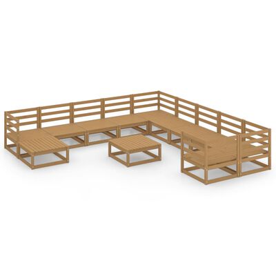 vidaXL 12 Piece Garden Lounge Set Solid Pinewood