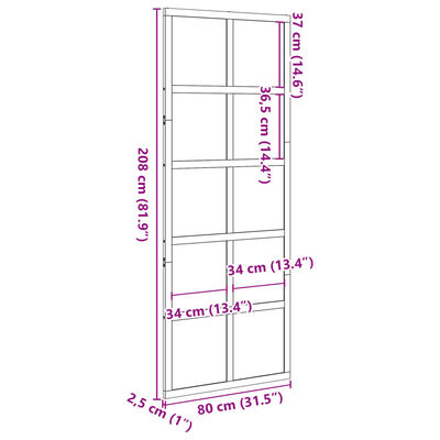 vidaXL Barn Door White 80x208 cm Solid Wood Pine