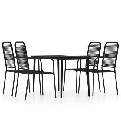 vidaXL 5 Piece Garden Dining Set Black