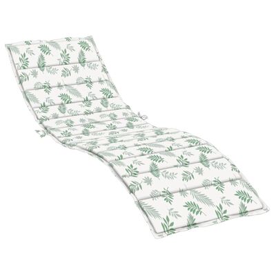 vidaXL Sun Lounger Cushion Leaf Pattern Oxford Fabric