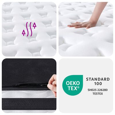 vidaXL Pocket Spring Mattress Medium 107x203 cm King Single Size