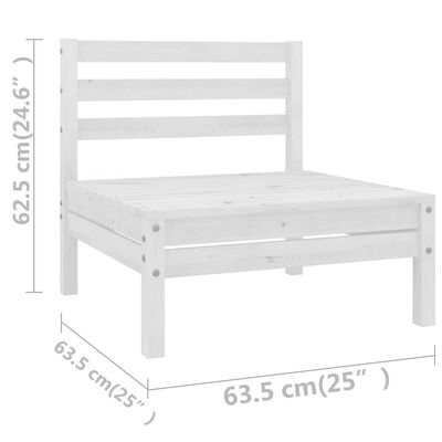 vidaXL 11 Piece Garden Lounge Set Solid Wood Pine White