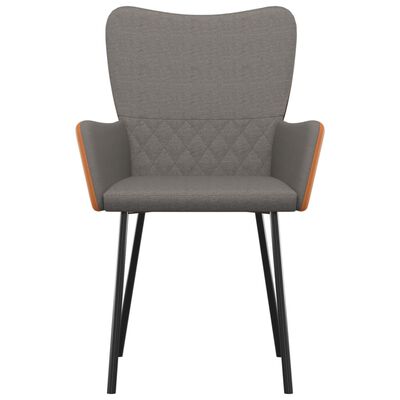 vidaXL Dining Chairs 2 pcs Light Grey Fabric and Faux Leather