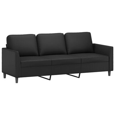 vidaXL 3-Seater Sofa Black 180 cm Faux Leather