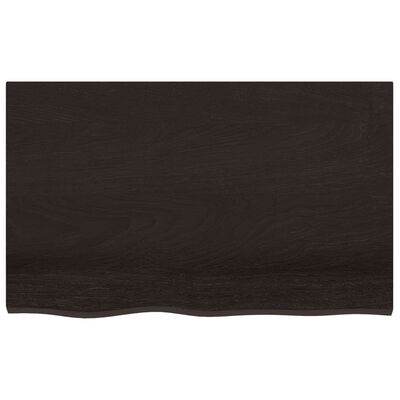 vidaXL Bathroom Countertop Dark Brown 80x50x(2-4) cm Treated Solid Wood