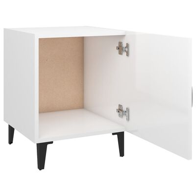 vidaXL Bedside Cabinets 2 pcs High Gloss White Engineered Wood