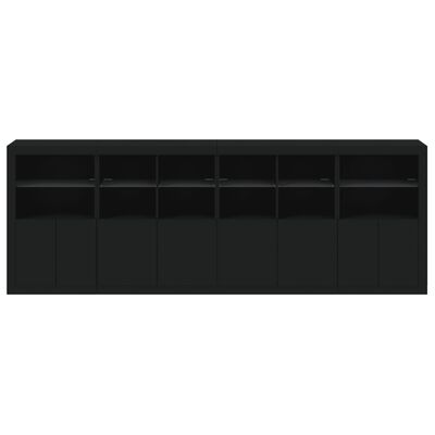 vidaXL Sideboard with LED Lights Black 283x37x100 cm