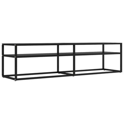 vidaXL TV Cabinet Black 160x40x40.5 cm Tempered Glass