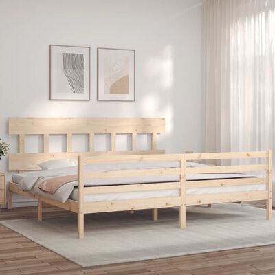 vidaXL Bed Frame without Mattress Super King Size Solid Wood