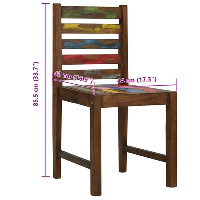 vidaXL Dining Chairs 2 pcs Solid Reclaimed Wood